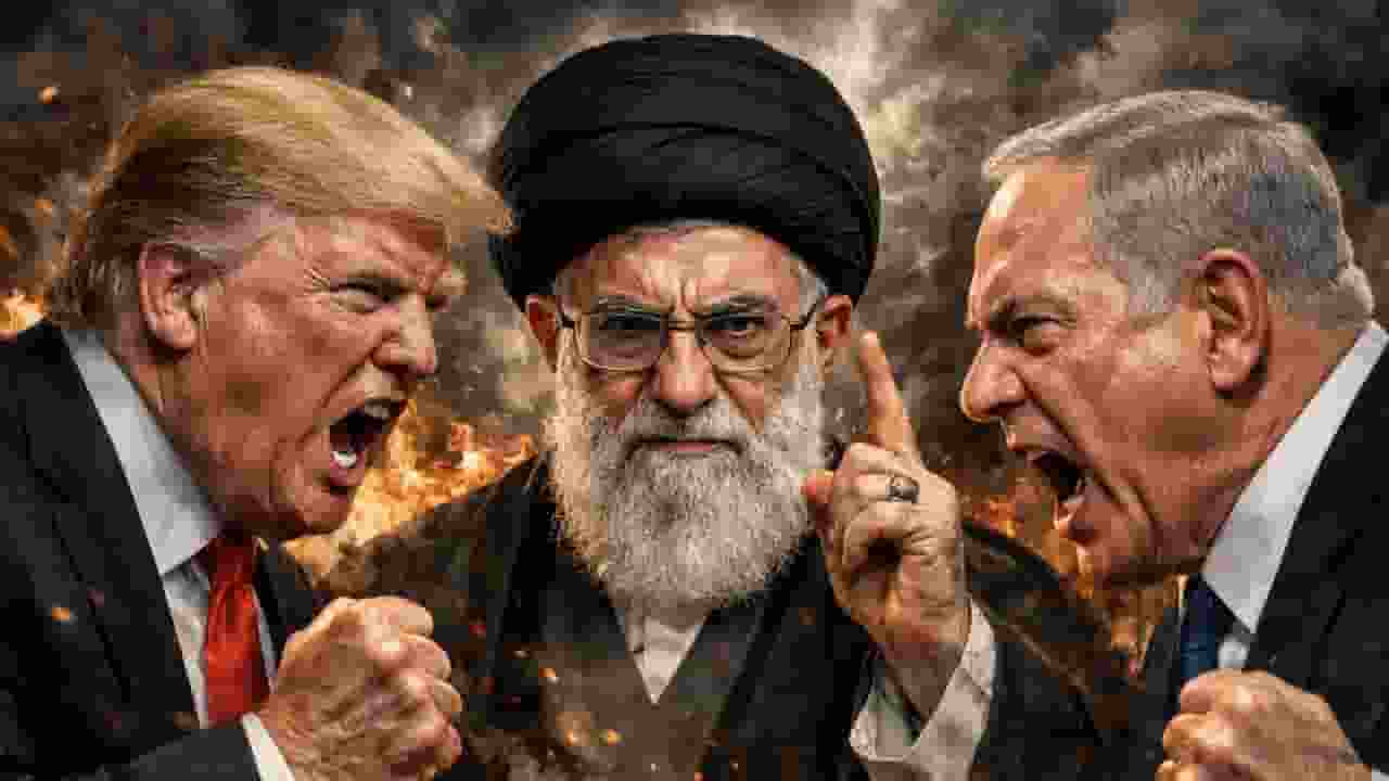 Donald Trump, Ali Khamenei, and Benjamin Netanyahu